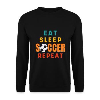 Eat Sleep Soccer Repeat - Unisex Sweatshirt - black - Front - Alina (178cm) & Michal (187cm)