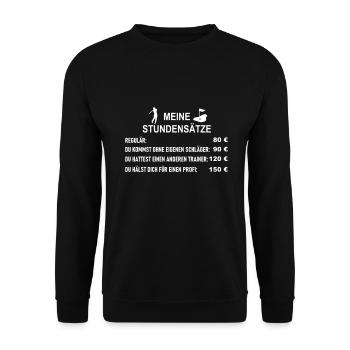 Stundensätze Golflehrer - Unisex Pullover - Schwarz - Vorne - Alina (178cm) & Michal (187cm)