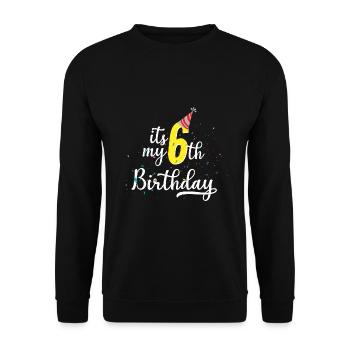 6 cadeau d'anniversaire de six ans - Sweat-shirt Unisexe - noir - Devant - Alina (178cm) & Michal (187cm)