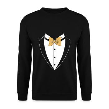 Costume homme avec nouille Mafia Parrain Drôle de Veste - Sweat-shirt Unisexe - noir - Devant - Alina (178cm) & Michal (187cm)