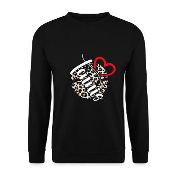 Tennis Match Balle Joueur De Tennis Tennis-léopard-amour - Sweat-shirt Unisexe - noir - Devant - Alina (178cm) & Michal (187cm)