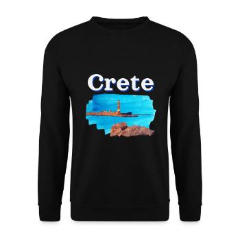 Kreta Leuchturm Griechenland Geschenk - Unisex Pullover - Schwarz - Vorne - Alina (178cm) & Michal (187cm)