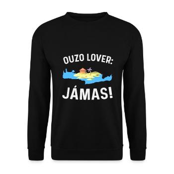 Crete Ouzo Lover - Unisex Pullover - Schwarz - Vorne - Alina (178cm) & Michal (187cm)