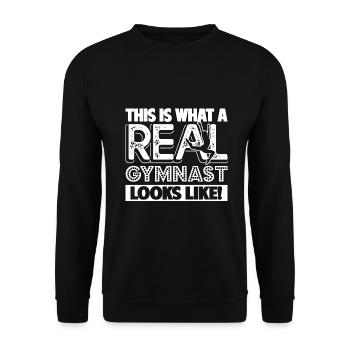 Gymnast Real Gymnast Looks Like - Unisex Sweatshirt - black - Front - Alina (178cm) & Michal (187cm)