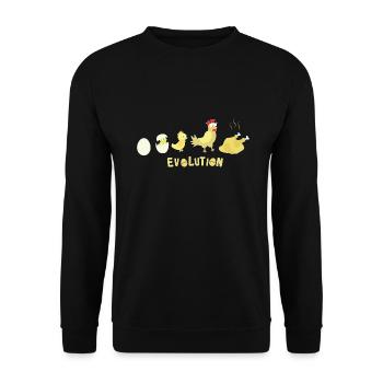 Evolution Egg Chicken Roast Chicken BBQ Barbecue - Unisex Sweatshirt - black - Front - Alina (178cm) & Michal (187cm)