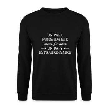 cadeau homme papa et papy - Sweat-shirt Unisexe - noir - Devant - Alina (178cm) & Michal (187cm)
