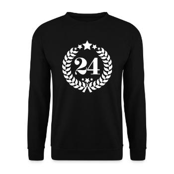 24th birthday wreath number 24 vintage age - Unisex Sweatshirt - black - Front - Alina (178cm) & Michal (187cm)