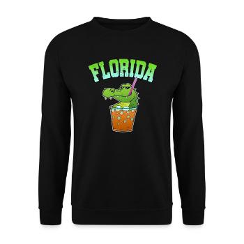 Florida Alligaor Krokodil Cocktail Alkohol Urlaub - Unisex Pullover - Schwarz - Vorne - Alina (178cm) & Michal (187cm)