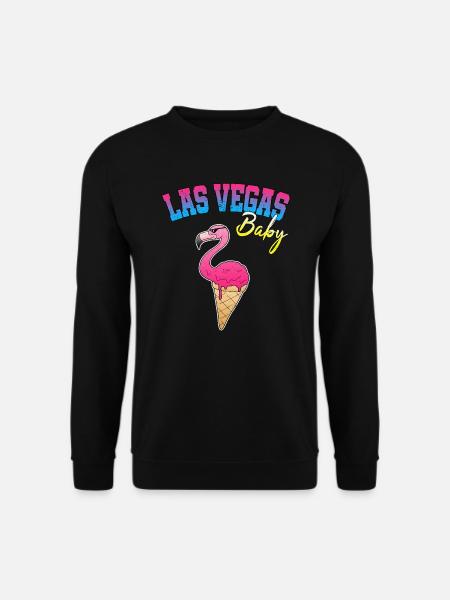 Las Vegas Flamingo Eis Eiscreme Nachtleben Lustig - Unisex Pullover - Schwarz