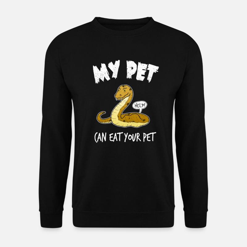 Schlange Python Haustier Lustig Geschenk - Unisex Pullover - Schwarz
