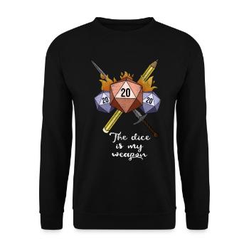 Les dés sont mon jeu de stylo et de papier d’arme - Sweat-shirt Unisexe - noir - Devant - Alina (178cm) & Michal (187cm)
