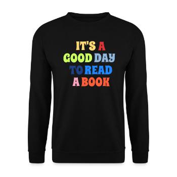 Schule Schüler Lehrer Lesen Geschenkidee - Unisex Pullover - Schwarz - Vorne - Alina (178cm) & Michal (187cm)