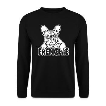 FRENCHIE Français Bulldog Chiens Wilsigns - Sweat-shirt Unisexe - noir - Devant - Alina (178cm) & Michal (187cm)
