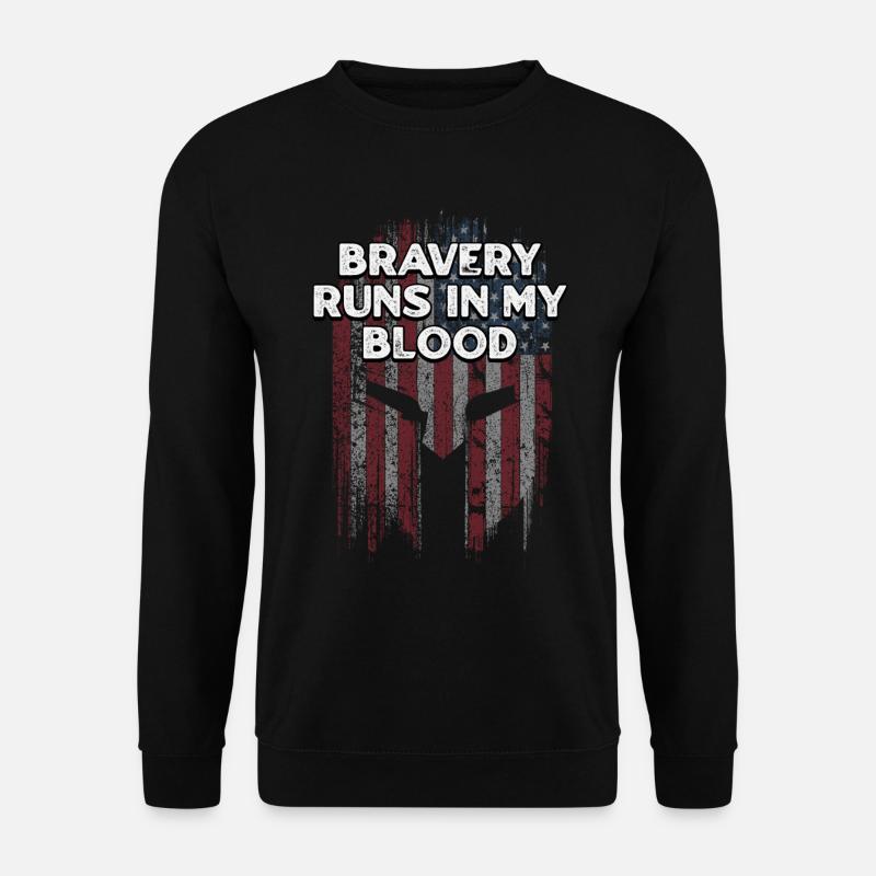 Tapferkeit liegt mir im Blut Stolzer Amerikaner Selbstbewusst - Unisex Pullover - Schwarz