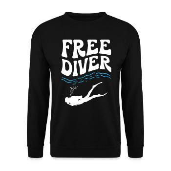 Free Diver - Unisex Sweatshirt - black - Front - Alina (178cm) & Michal (187cm)