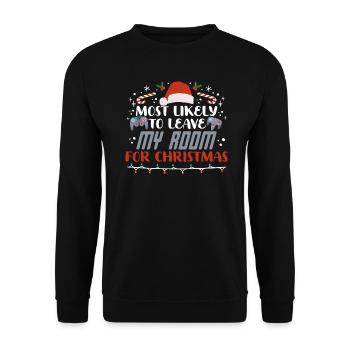 Weihnachten Xmas Gamer Gaming Spruch Humor Lustig - Unisex Pullover - Schwarz - Vorne - Alina (178cm) & Michal (187cm)