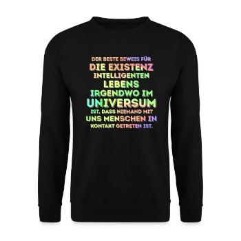 Intelligentes Leben im Universum - Unisex Pullover - Schwarz - Vorne - Alina (178cm) & Michal (187cm)
