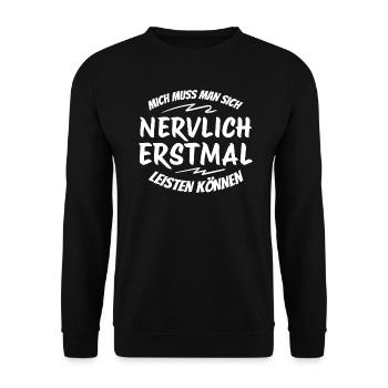 Lustiger Spruch Humor Geschenkidee Witzig Ironie - Unisex Pullover - Schwarz - Vorne - Alina (178cm) & Michal (187cm)