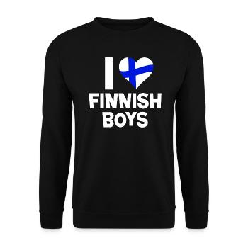 J’ADORE LES GARÇONS FINLANDAIS - Sweat-shirt Unisexe - noir - Devant - Alina (178cm) & Michal (187cm)