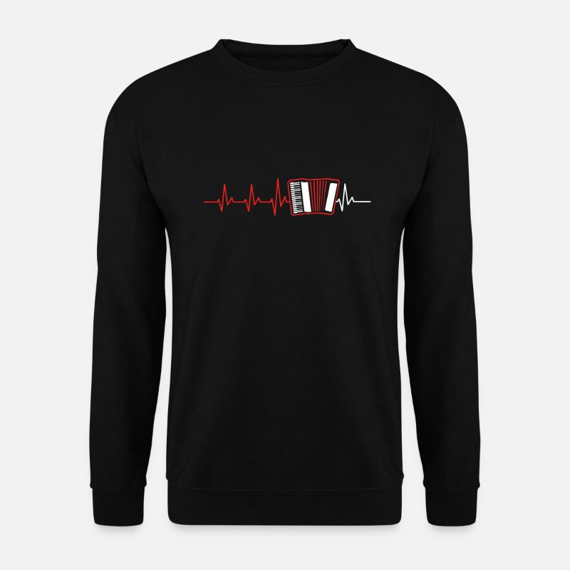 AKKORDEON HERZSCHLAG STEIRISCHE ZIEHHARMONIKA - Unisex Pullover - Schwarz