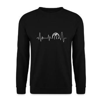 Basketball pulse herzschlag - Unisex Pullover - Schwarz - Vorne - Alina (178cm) & Michal (187cm)