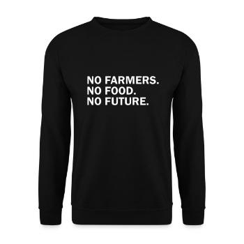 No Farmers. No Food. No Future. - Unisex Sweatshirt - black - Front - Alina (178cm) & Michal (187cm)