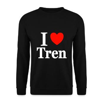I Love Tren Bodybuilding Bodybuilder kraftsportler - Unisex Pullover - Schwarz - Vorne - Alina (178cm) & Michal (187cm)