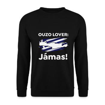 Crete Prost auf griechisch - Unisex Pullover - Schwarz - Vorne - Alina (178cm) & Michal (187cm)