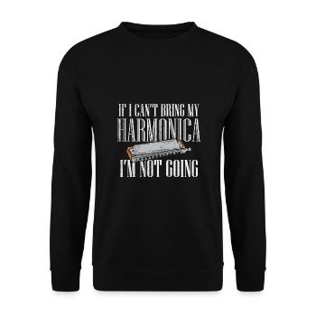 Joueur d’harmonica - Idées cadeaux musiciens - Sweat-shirt Unisexe - noir - Devant - Alina (178cm) & Michal (187cm)