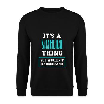 Shanghai China - Unisex Sweatshirt - black - Front - Alina (178cm) & Michal (187cm)