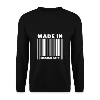 Mexiko-Stadt Strichcode - Unisex Pullover - Schwarz - Vorne - Alina (178cm) & Michal (187cm)