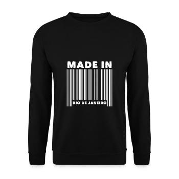 Rio de Janeiro Barcode - Unisex Pullover - Schwarz - Vorne - Alina (178cm) & Michal (187cm)