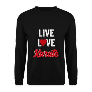 karate - Unisex Sweatshirt - black - Front - Alina (178cm) & Michal (187cm)
