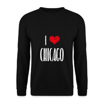 Chicago Illinois - Unisex Pullover - Schwarz - Vorne - Alina (178cm) & Michal (187cm)