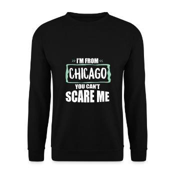 Chicago Illinois - Unisex Pullover - Schwarz - Vorne - Alina (178cm) & Michal (187cm)
