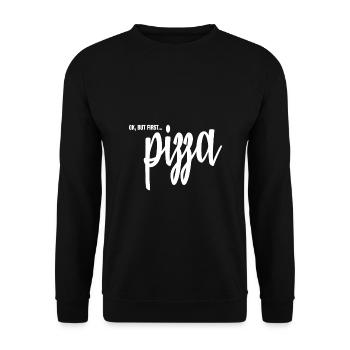 pizza - Sweat-shirt Unisexe - noir - Devant - Alina (178cm) & Michal (187cm)