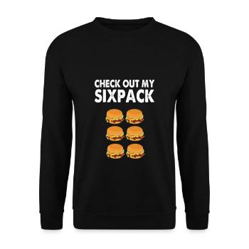 Burger Sixpack - Sweat-shirt Unisexe - noir - Devant - Alina (178cm) & Michal (187cm)