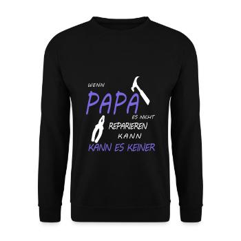 Papa - Unisex Pullover - Schwarz - Vorne - Alina (178cm) & Michal (187cm)