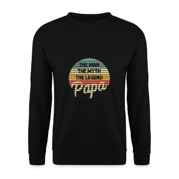 Père, l'homme, le mythe, la légende papa - Sweat-shirt Unisexe - noir - Devant - Alina (178cm) & Michal (187cm)