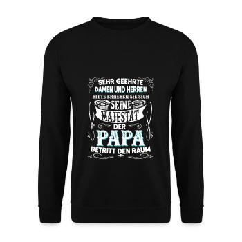 Père, papa - Sweat-shirt Unisexe - noir - Devant - Alina (178cm) & Michal (187cm)