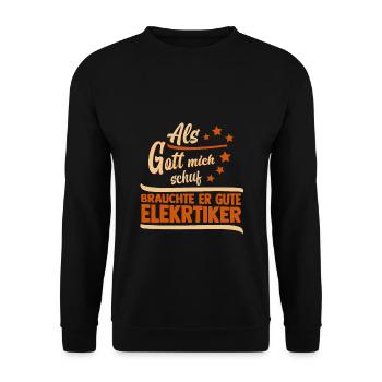 elektriker elektrotechnik meister lehrling azubi - Unisex Pullover - Schwarz - Vorne - Alina (178cm) & Michal (187cm)