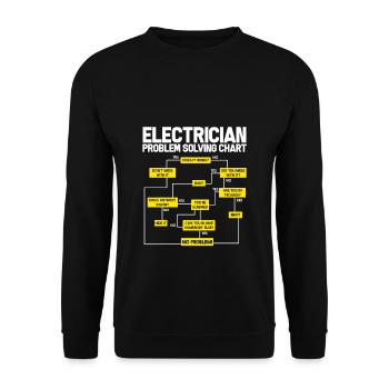 elektriker elektrotechnik meister lehrling azubi - Unisex Pullover - Schwarz - Vorne - Alina (178cm) & Michal (187cm)