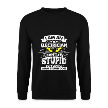 electrician electrical engineering master trainee apprentice - Unisex Sweatshirt - black - Front - Alina (178cm) & Michal (187cm)