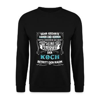 Koch kochen Köchin Chef Chefkoch Hilfskoch Küche - Unisex Pullover - Schwarz - Vorne - Alina (178cm) & Michal (187cm)