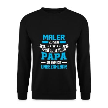 Maler Malerei Papa Vater Farbe Lackierer Malerin - Unisex Pullover - Schwarz - Vorne - Alina (178cm) & Michal (187cm)