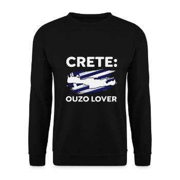 Crete Ouzo Lover - Unisex Pullover - Schwarz - Vorne - Alina (178cm) & Michal (187cm)