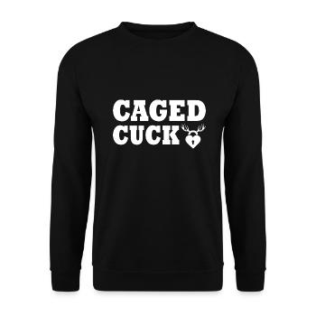 Cuckold caged cuck - Unisex Sweatshirt - black - Front - Alina (178cm) & Michal (187cm)