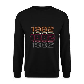 1982 Birthday Best Retro Party Disco - Unisex Sweatshirt - black - Front - Alina (178cm) & Michal (187cm)