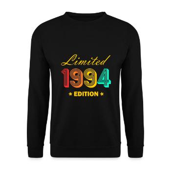 1994 Jahrgang 30. Geburtstag Geschenk 1994 geboren - Unisex Pullover - Schwarz - Vorne - Alina (178cm) & Michal (187cm)