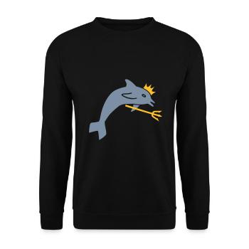 ★ design colors changeable ★ dolphin, crown, trident - Unisex Sweatshirt - black - Front - Alina (178cm) & Michal (187cm)